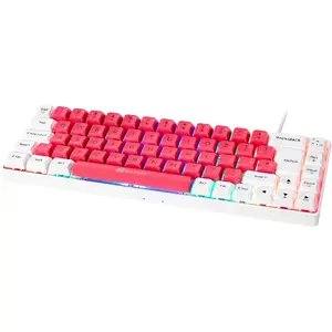 Mehāniskā spēļu tastatūra GAMIAC TKL69G SF Kailh Blue — bez ciparu bloka, balta/sarkana