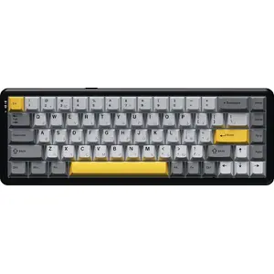 Mechanical Wireless Gaming Keyboard Ajazz AK680 MAX with Magnetic Switches, 8+8K Layout, Aluminum Positioning Plate, RGB, Black‑Gray‑Yellow Keycaps