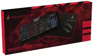 Keyboard SUREFIRE 48833 Full-size USB QWERTY Italian, RGB backlight, wired — Black (mouse included)