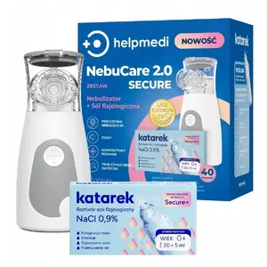 Nebulizer with saline set KATAREK NEBUCARE – portable nebulizer and saline sachet kit