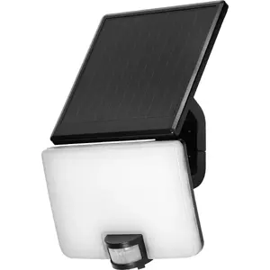 Outdoor LED Solar Floodlight ORNO SOLIS 10W with PIR motion sensor, 1200 lm, 4000K, 3000 mAh, IP54, black