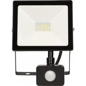 Floodlight ORNO ALLED 20W with PIR, 1600 lm, IP44, 4000K, aluminum and glass