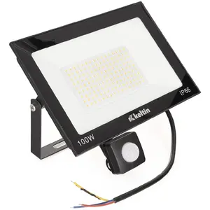 Floodlight LED 100W with motion sensor, Keltin — warm white 2700K