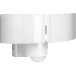 Outdoor double LED floodlight ORNO TOS DUO 2x20W, 2x1600lm, 4000K, IP65, PIR, PC housing, white
