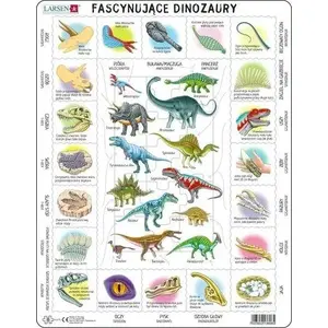 Galda spēle Larsen Układanka Fascynujące Dinozaury PL — Larsen puzle, poļu izdevums