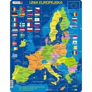 Puzle Larsen Unia Europejska — karte un karogi, izglītojošs kartona puzlis