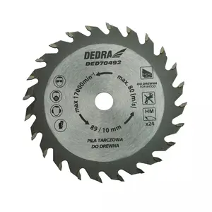 Пильный диск для циркулярной пилы Dedra DED70492 — Ø 8,9 см, посадочный 10 мм, для древесины, 1 шт