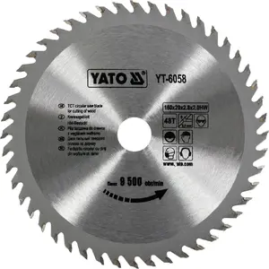 Диск пильный YATO YT-6058, 160 мм, TCT (карбид вольфрама), для дерева, 1 шт