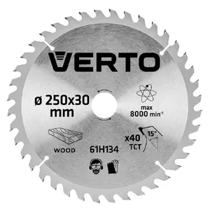 Apaļzāģa disks Verto 61H134, 1 gab., svars 596 g