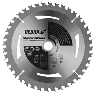 Ripzāģa disks Dedra HA18524E — Ø 18,5 cm, urbums 16 mm, kokam, 1 gab.