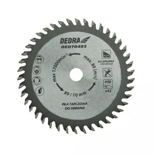 Диск пильный Dedra DED70493 — диаметр 8.9 см, посадочное 10 мм, для дерева, 1 шт
