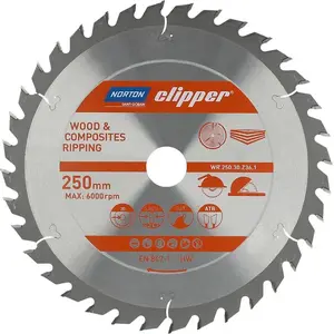 Дисковая пила Norton Clipper 250 мм x 30 мм x 36 зубов для дерева и композитов, ATB (3,2/2,2)