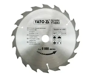 Диск пильный YATO YT-6063, 185 мм, TCT (твердосплав), для дерева, 1 шт.