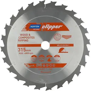 Ripzāģa disks Norton Clipper 315 mm x 30 mm, 24 zobu, koksnei un kompozītiem ATB (3,2/2,2)