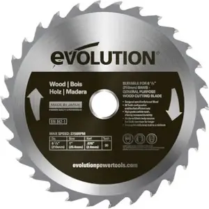 Ripzāģa asmens Evolution 210 mm x 30 mm koksnei (t=30)