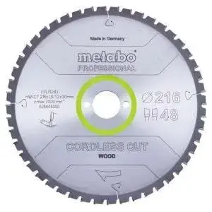 Circular Saw Blade MBG - PIOTR KIŹLIŃSKI Metabo HW/CT 216×30 mm 48 teeth (mpn 628445000)