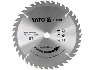 Дисковая пильная режущая кромка YATO YT-60633, TCT, 190 мм, для древесины и пластика, 1 шт