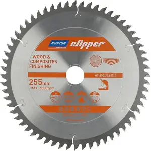 Circular saw blade Norton Clipper 255 mm × 30 mm × 60T for wood and composite