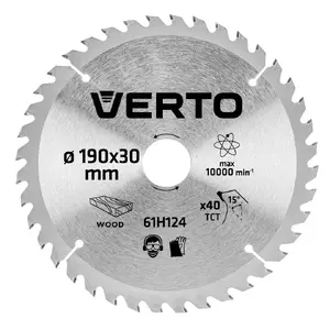 Ripzāģa disks Verto 61H124, 1 gab., svars 270 g