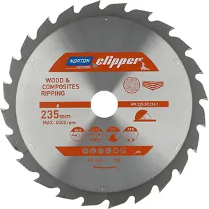 Дисковая пилка Norton Clipper 235 мм x 30 мм 24 зуба для дерева и композитов ATB (2,8/1,8)