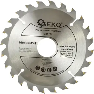 Circular Saw Blade GEKO G00126 — 160 mm diameter, 32 mm bore, 24 teeth for wood