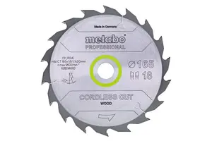 Диск пильный Metabo 628295000, Ø165 мм, посадочное 20 мм, толщина 1.1 мм, 1 шт