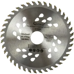 Circular Saw Blade GEKO G78005 — Wood, 125 mm x 22 mm bore, 40 teeth