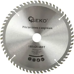Ripzāģa disks GEKO 185 x 20 mm, 60 zobu — modelis G00092