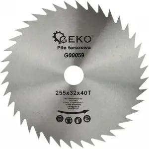 Circular Saw Blade GEKO G00059 for Wood 250 mm x 32 mm bore, 40 Teeth, Bi-metal/Chipboard