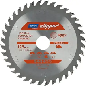 Ripzāģa disks NORTON 125 mm × 20 mm, 36 zobes, koksnei un kompozītiem, ATB