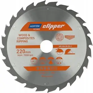 Ripzāģa disks NORTON 220 mm × 30 mm, 24 zobu, kokam un kompozītiem, ATB, 2.8/1.8