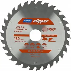 Ripas zāģa disks NORTON 180 mm × 30 mm, 30 zobu, koksnei un kompozītiem, ATB (2,8/1,8)