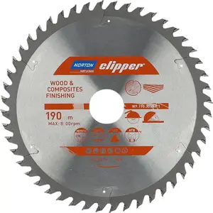 Пильный диск Norton Clipper 190 мм × 30 мм, 48 зубьев ATB для дерева и композитов (2,8 / 1,8)
