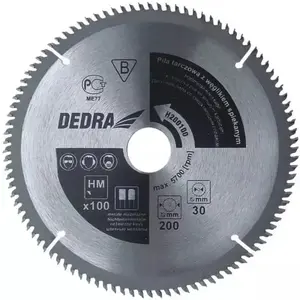 Диск пильный Dedra H200100 200 мм диаметр, 30 мм посадочное отверстие, для цветных металлов, 1 шт