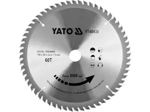 Диск пильный YATO YT-60636, TCT 190 мм, для дерева и пластика, 1 шт