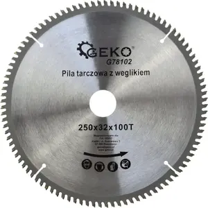 Диск по алюминию GEKO 250 мм x 100T x 32 мм с комплектом редукции (25)