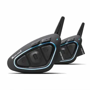 Motorcycle intercom Midland C1414.03 Bluetooth 1600 m IPX6 23 h talk time, Black/Blue, 2-pack
