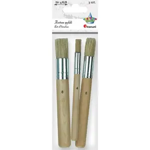 Brush set Titanum round boar bristle for stucco finishing mix 3 pcs