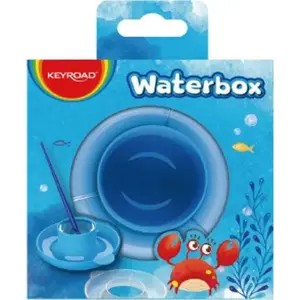 Water cup for painting Keyroad Kubeczek with saucer, boxed, blue