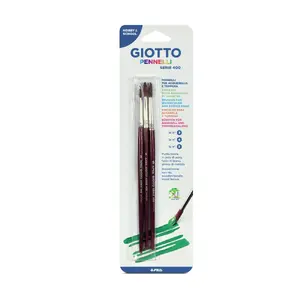 Набор кистей Giotto 445680 — плоские художественные кисти, ассорти размеров, 3 шт., блистер