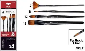 Grima otu komplekts Hulu Brushes — 4 sintētiskas otas