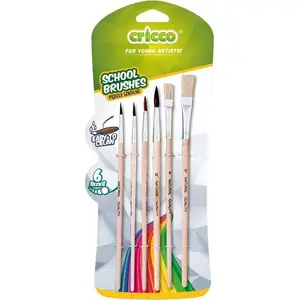 School paint brushes set Cricco 6 pcs, model 331718
