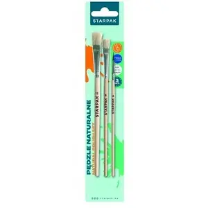 Paintbrush set STARPAK STK PEDZ23 — natural bristle school brushes, 3 pieces