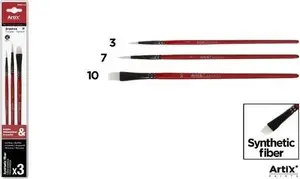 Mīksto sintētisko otiņu komplekts Hulu Brushes, 3 gab. — kosmētikas un precīzai aplikācijai, sintētiskie sari