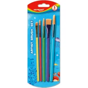 Artist paint brush set Keyroad KR971857 — 5-piece mixed-color brushes in blister pack