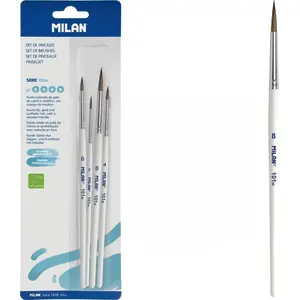 Round Goat Hair Paint Brushes Milan Series 101 — set of 4 (MPN 483549)