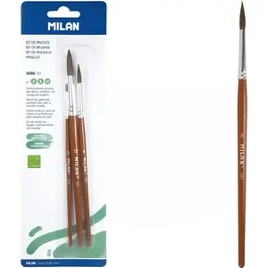 Round goat-hair paintbrush set Milan Series 101 — 3 pcs (model 483634)