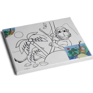 Canvas painting panel SMARTMAX 24 × 30 cm, depth 18 mm — primed artist canvas with monkey motif