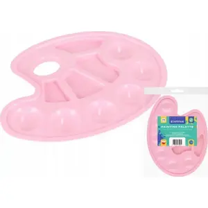 Paint Palette STARPAK oval pastel pink STK PAL6 – reusable artist mixing tray