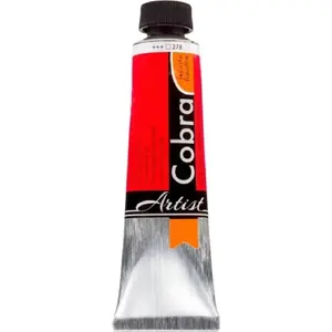 Oil paint tube Cobra Artist Water-Mixable Oil Colour Pyrrole Orange 278, water-mixable artist oil